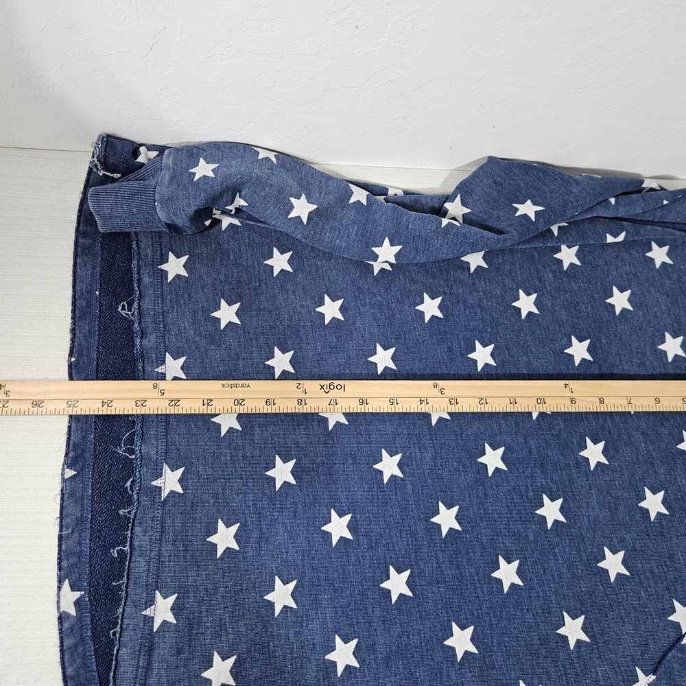 Alternative Apparel Womens Blue Star Print Raglan Sweatshirt Raw Hem Large - Picture 9 of 10